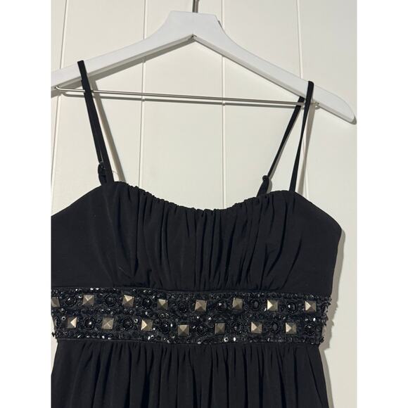 Roulette Cocktail Black Dress Embellished Beaded Waist Size 4 - Picture 4 of 8